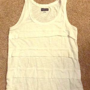 White Saks Fifth Avenue Small ruffled tank